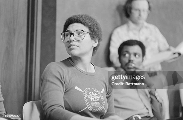 Anita DeFranz, shown in this photograph, a member of the Athletes Advisory Council and bronze medal winner in rowing at the 1976 Olympics in...