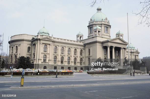 Belgrade, Yugoslavia: Exterior view of the Federal Assembly Building .