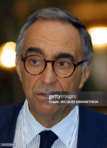 Portrait of Italian IOC member Franco Carraro taken 15 July 2001 during the 112th session of the International Olympic Committee in Moscow. The 112th...
