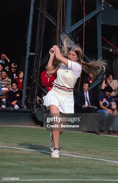 Wimbledon, London, England: Andrea Jaeger, teenage US tennis player. [The] youngest Wimbledon has ever seen.