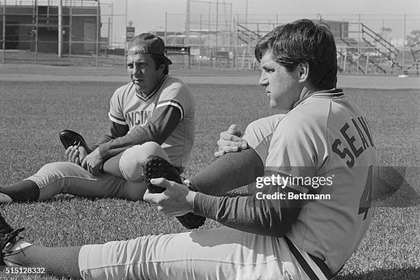 You might think that Cincinnati Reds' catcher Johnny Bench, and pitcher Tom Seaver have a rather relaxed approach to a workout, as the team begins...