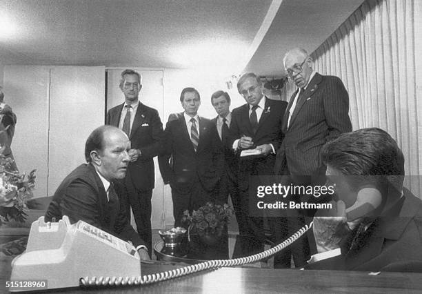 Ronald Reagan, after receiving the 1980 Presidential nomination at the Republican National Convention, calls George Bush to inform him that he has...