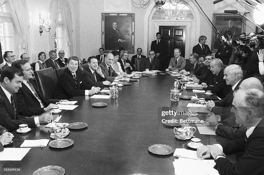 President Reagan Meeting With His Cabinet