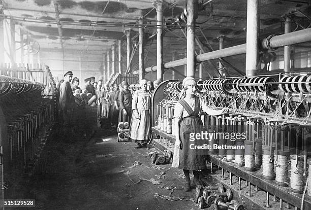 Odessa, Ukraine: The textile factory in Odessa for making jute sacks. Factory production in Odessa is from ten to twenty five percent of prewar...