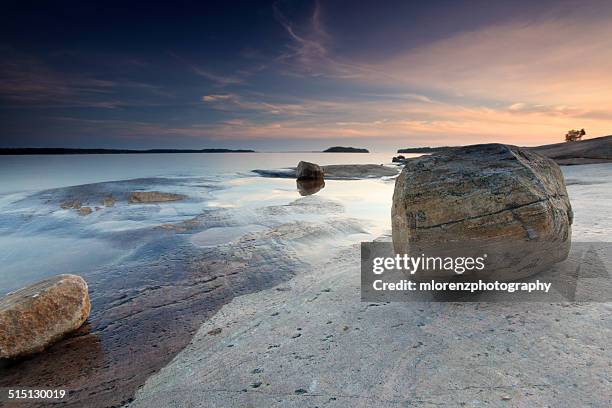 canada rocks - killbear provincial park stockfoto's en -beelden