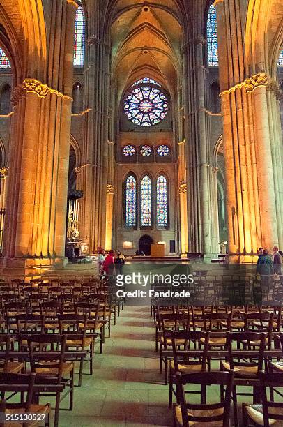 interior of the cathedral of reims. france - reims cathedral fotografías e imágenes de stock