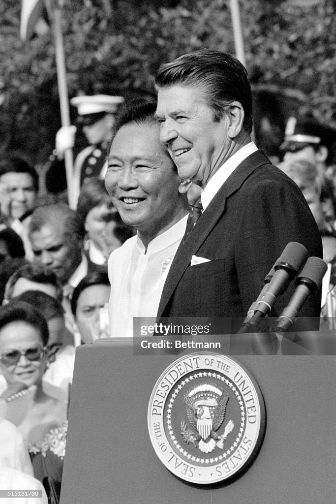 Ronald Reagan with Ferdinand Marcos