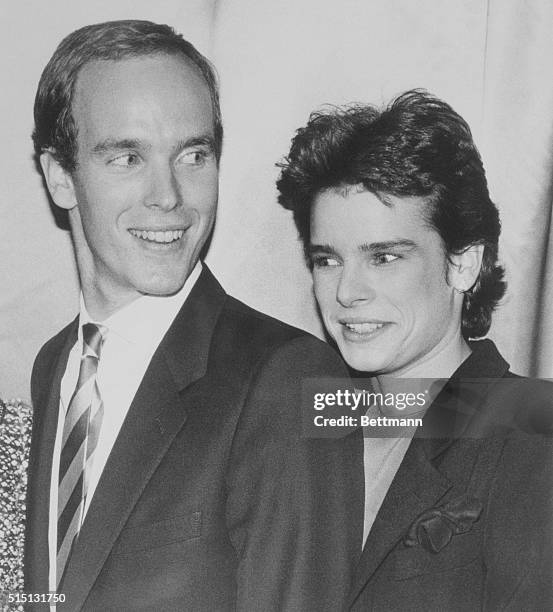 New York: Prince Albert and Princess Stephanie of Monaco appear at the Princess Grace Foundation where 9 financial grants were awarded to emerging...