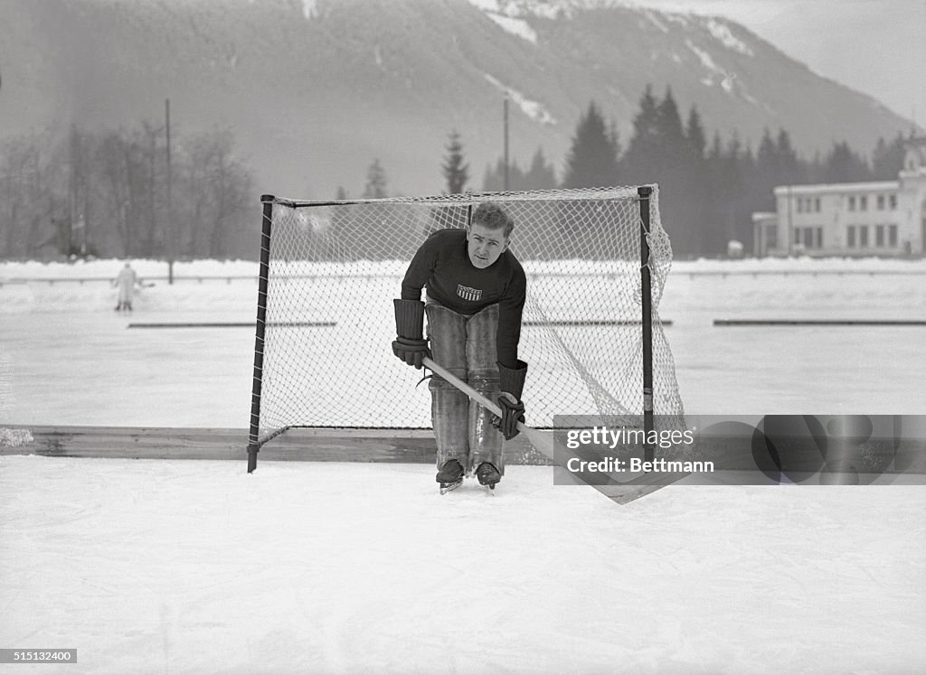 American Goal Keeper at The 1924 Winter Olympics