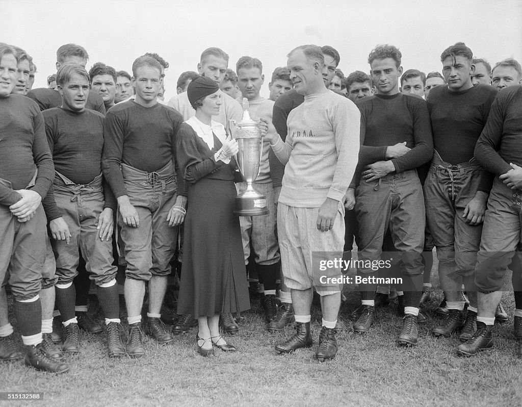 Mrs. Knute Rockne At Captain Cup Ceremony
