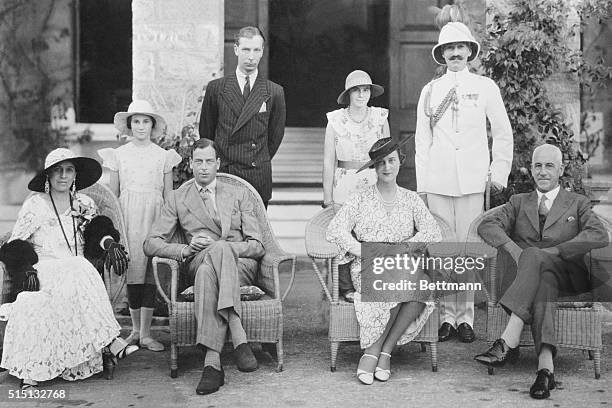 Recent photograph of the duke and duchess of Kent was taken at the Government House, during their visit. In the group, are left to right: Lady...