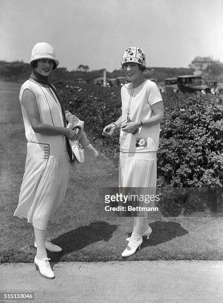Enjoying society's 1924 summer season at Newport, Rhode Island, are the misses Muriel and Consuelo Vanderbilt.