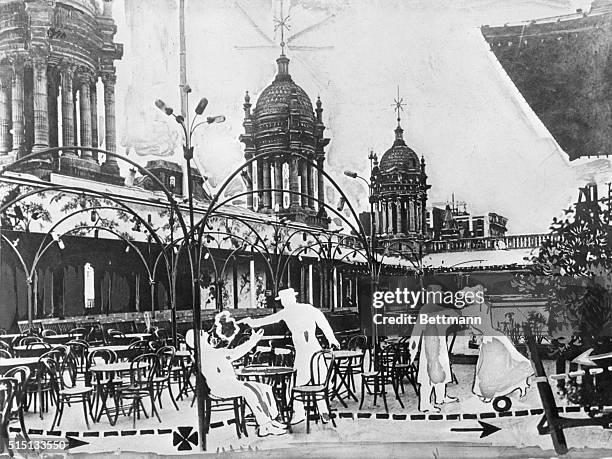 New York, NY- Artist's drawing of Stanford White shot by Harry K. Thaw on the Madison Square Garden roof.