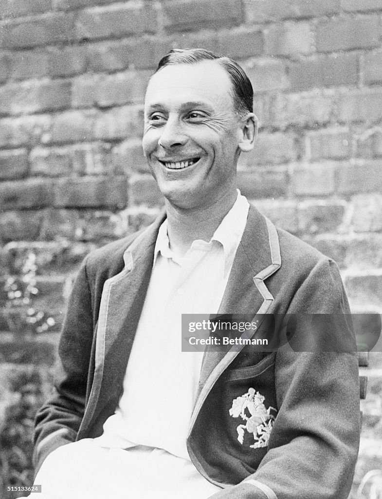 Portrait of Cricket Player Jack Hobbs Smiling