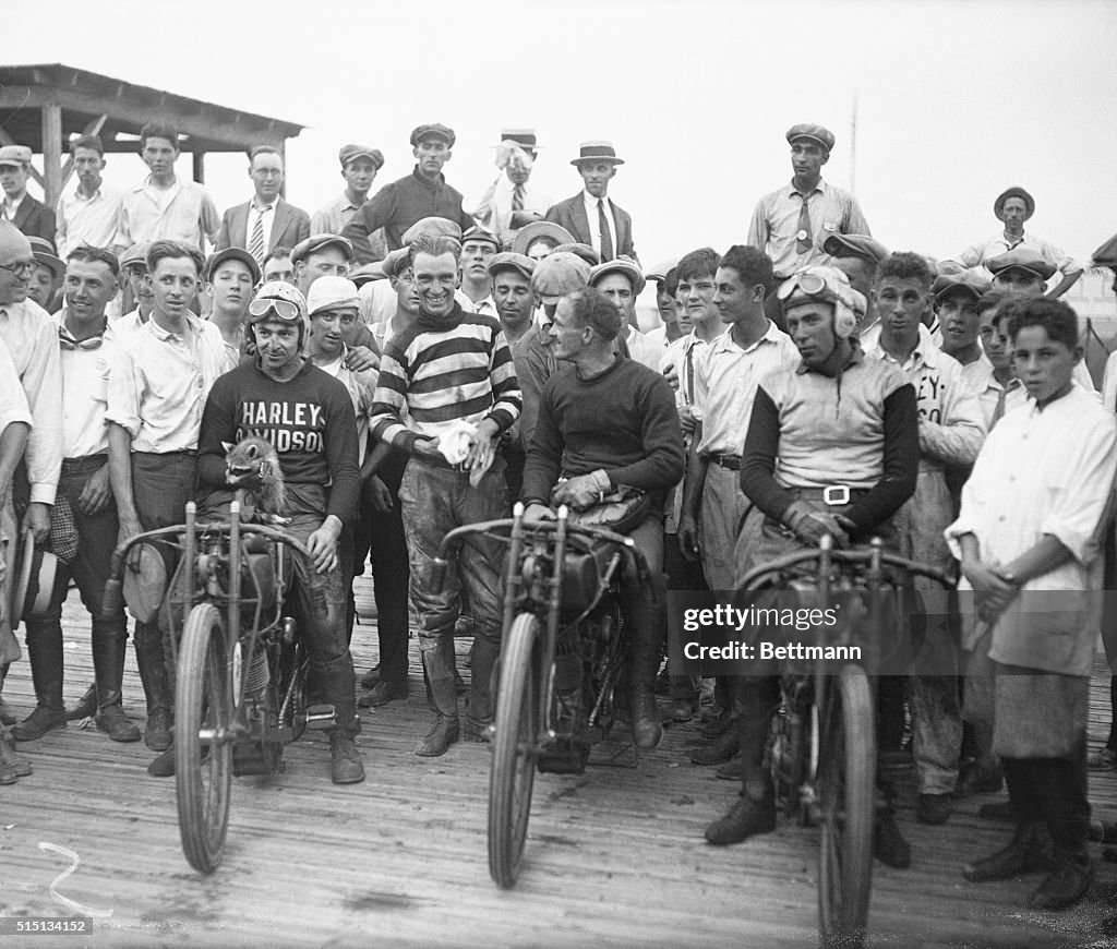 Bill Mingey Racing Left to right are shown Bill Minick, who finished 3rd; Eddie Brink ...
