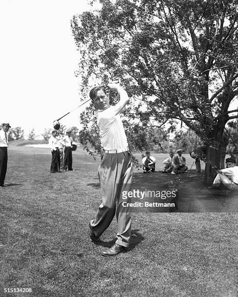 Byron Nelson, of Ridgewood, New Jersey, pictured as he competed in the opening round of the Western Open Golf Championship at the South Bend Country...