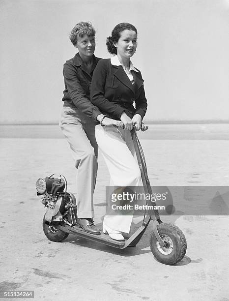 Flash! Amelia On Terra Firma. Built for use around the airports, this electric scooter attracted the attention of Amelia Earhart Putnam, famous...