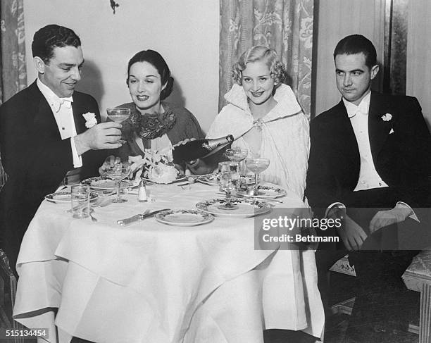 Robert Howard Cobb and Gail Patrick, with Marian Marsh and Howard Hughes at the Mayfair Club in Los Angeles.
