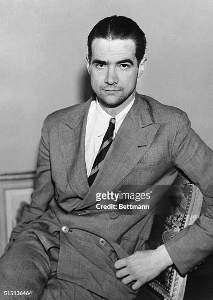 Howard Hughes, millionaire Hollywood film producer, shown in his New York hotel after a good night's rest. He needed the rest because he had...