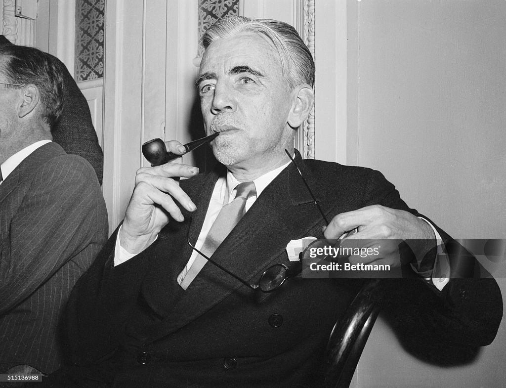 Portrait of William Dudley Pelley Smoking Pipe