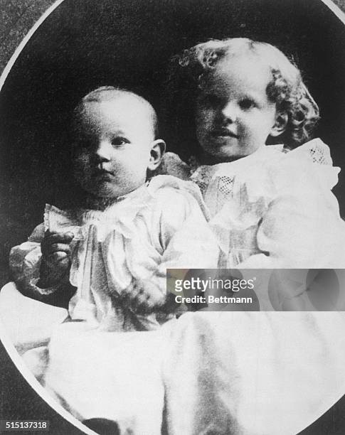 Amelia Earhart at three, with her little sister Muriel.
