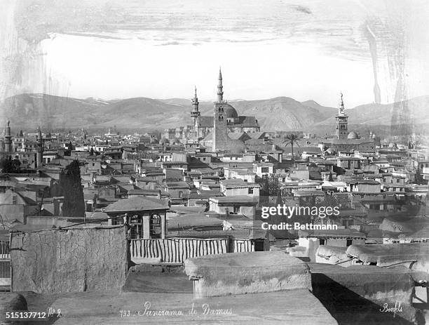 SYRIA -PANORAMA OF DAMASCUS. UNDATED PHOTOGRAPH BY BONFILS.