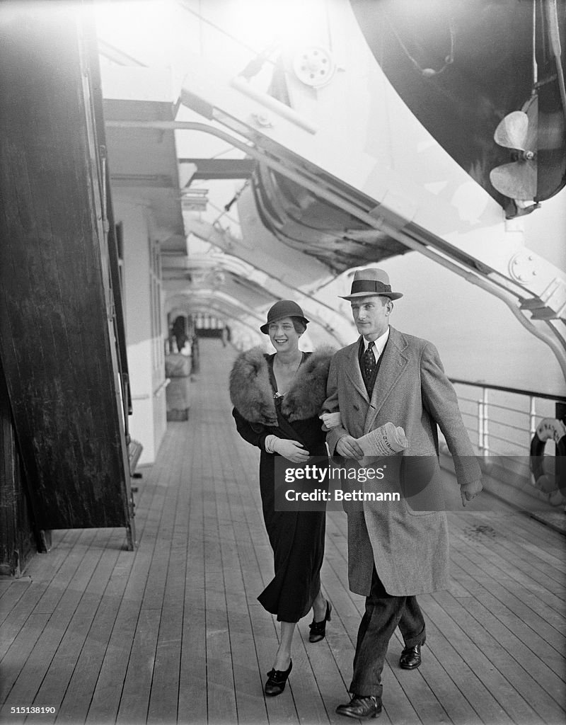 John D. Rockefeller III with Wife Aboard Ship
