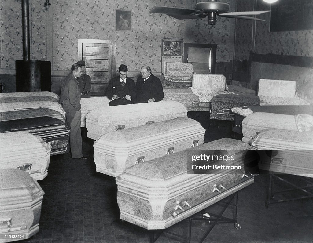 Funeral Parlor Scene for Coal Mining Victims