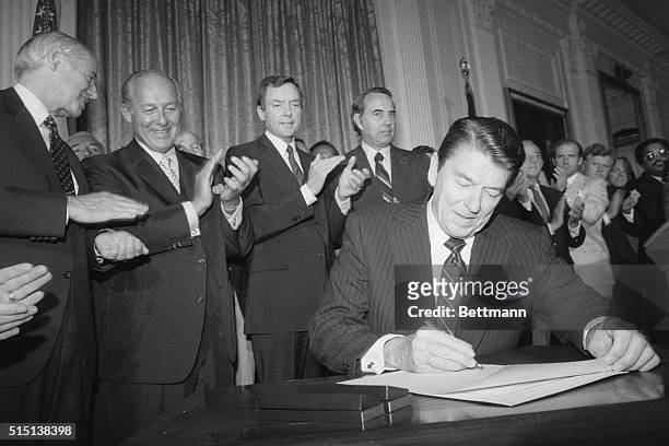 Washington: President Reagan signed an extension of the 1965 Voting Rights Act, saying "the right to vote is the crown jewel of American liberties."...