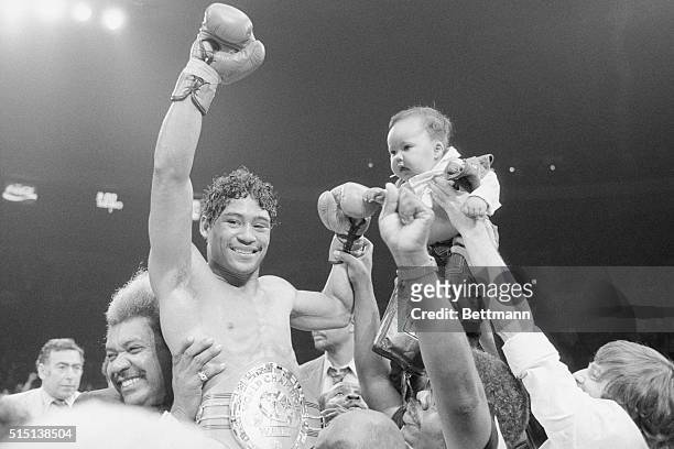 New York: Juan LaPorte, unsuccessful in his first two attempts, wins the World Boxing Council Featherweight Championship fight September 15 at...