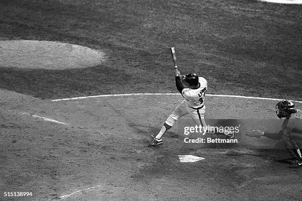 Hitting the first grand slam home run in All-Star game history is Fred Lynn of the California Angels. The blow off San Francisco Giants' Atlee...