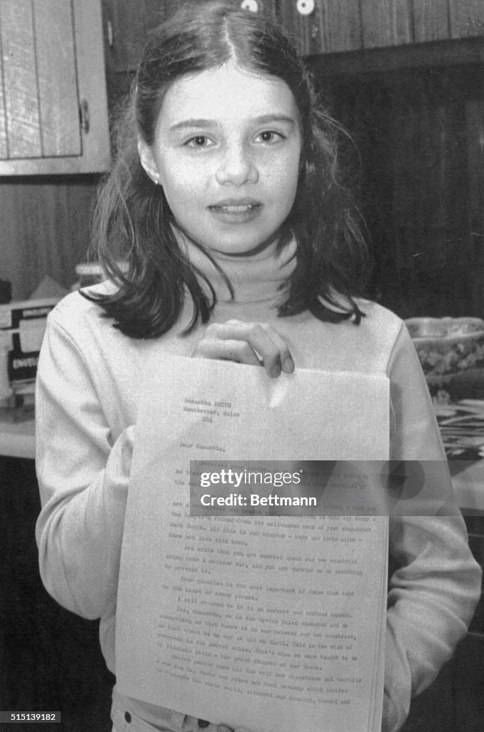 Samantha Smith Holding Letter