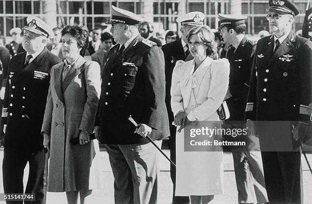 Montevideo, Uruguay: Uruguay's ruling military junta , Navy Vice Admiral Rodolfo Invidio, Army Lt. Gen. Boscan Hontou, and Air Force Lt. Gen. Manuel...