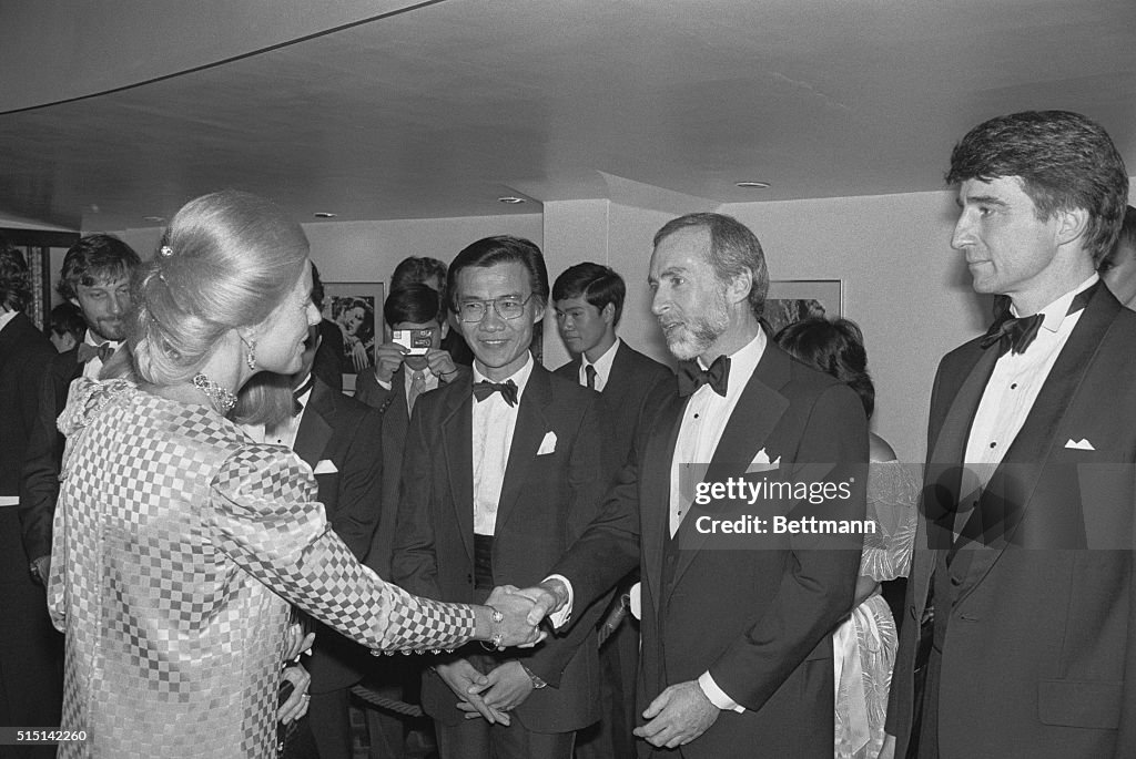 Duchess of Kent Shaking Hands with Sydney Schanberg
