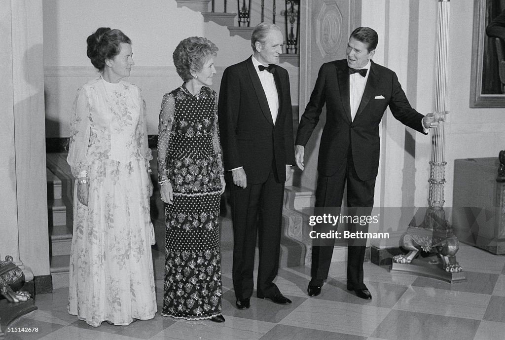 President Reagan Escorting Karl and Veronika Carstens
