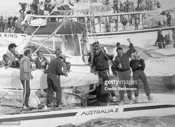 Crew of Australia II Celebrating Win Crew of Australia II Celebrating Win