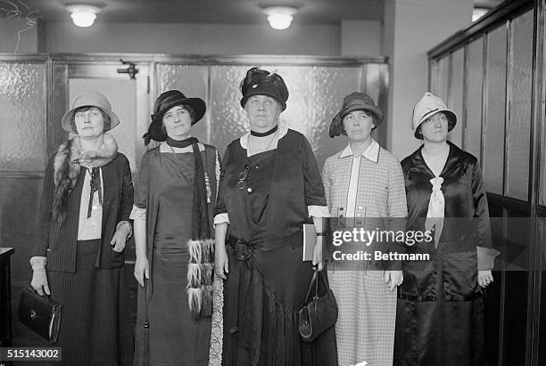 From left to right is: Mrs. Ellis Yost of Huntington West Virginia; Miss J.C. Griswold of San Antonia, Texas; Mrs. Harriet Taylor Upton; Mrs. W....