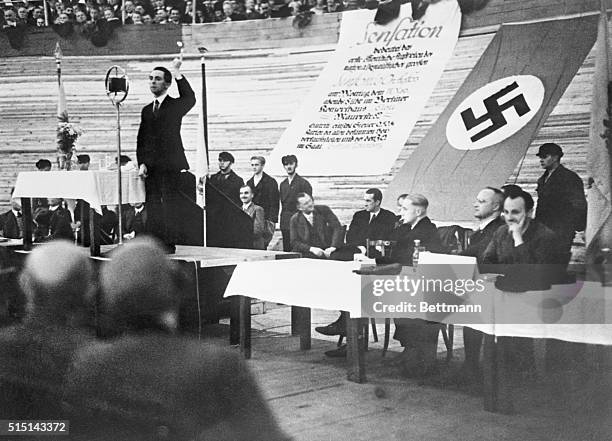 Mr. Goebbels, a colleague of Hitler, was the speaker of a mass meeting which was held in Berlin's Sportpalast. Mr. Goebbels is shown during his...