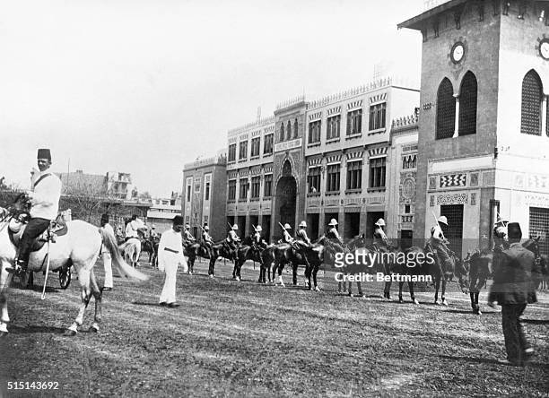 Guard of Honor of British Troops, outside Cairo railway station.