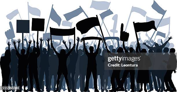 stockillustraties, clipart, cartoons en iconen met crowd (80 complete, moveable, detailed people) - cheering crowd