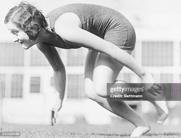 Los Angeles: Dots On Exercise. "Exercise that makes perfect men will also make perfect women." So declares Joan Crawford, pretty Metro-Goldwyn Mayer...