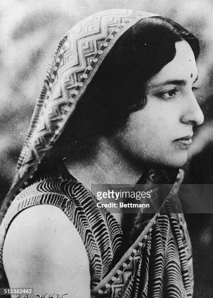 Mrs. Vijaya Lakshmi Pandit , the sister of Pundit Jawaharlal Nehru, and leader of the Congress Party of India, 2nd August 1937. She is the first...