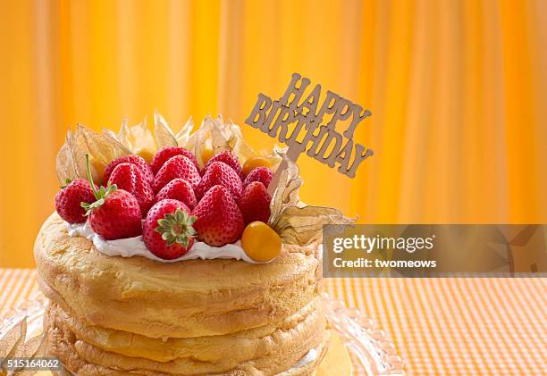 high vintage naked cake with fresh strawberry. - gooseberry cake stock pictures, royalty-free photos & images