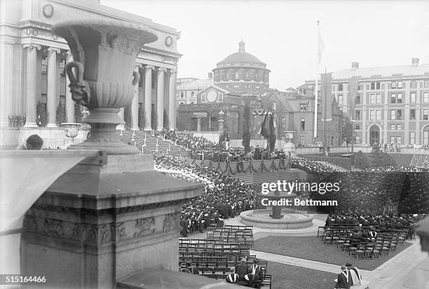 Annual commencement exercise at Columbia University. New York. General view of the ceremonies at the 175th annual commencement at Columbia Univeristy...