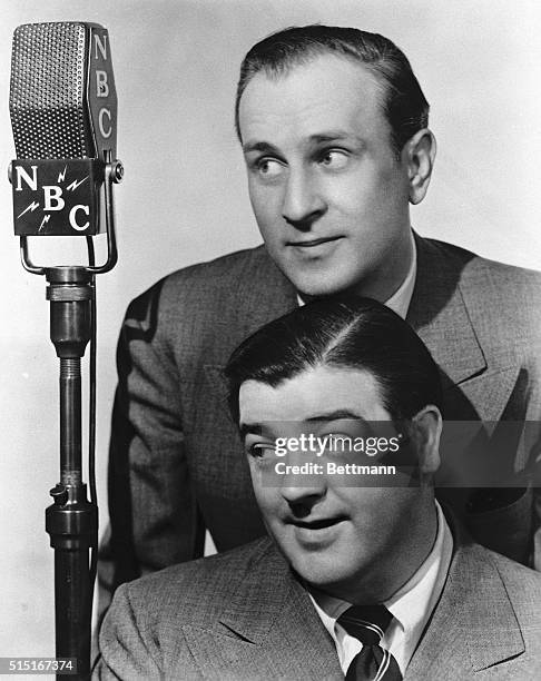 Bud Abbott and Lou Costello, chattering comics of the airwaves, are on their mark to take over Wednesdays at 9:00 p.m., EDST, of the NBC-Red Network...