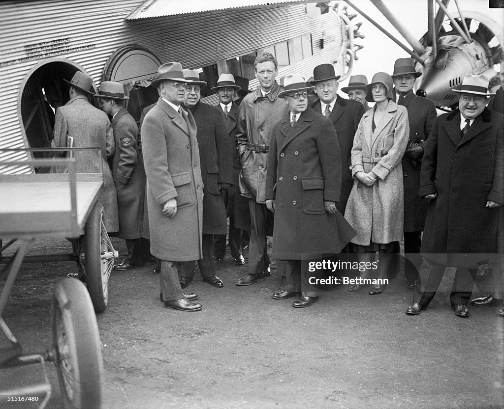 Portrait of Charles Lindbergh with Dignitaries