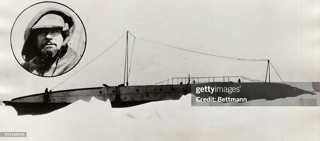 Sir Hubert Wilkins and The Nautilus at Sinking Point of Arctic