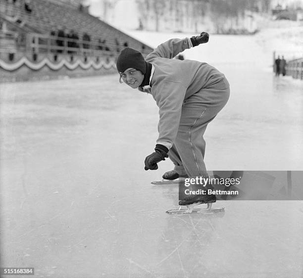 This is Elizabeth DuBois who won the women's 1,000 meter speed skating race at the Winter Olympics at Lake Placid, New York. Miss DuBois of the...