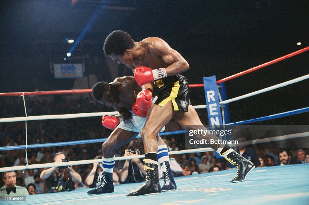 Boxer Sugar Ray Leonard in Action with Bruce Finch