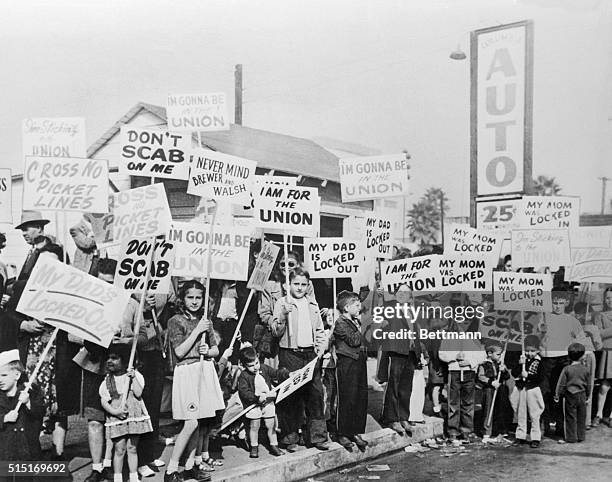Hollywood: Tots Demonstrate In Hollywood Strike. Hollywood police were "stumped" when children and wives of striking Conference of Studio Unions...